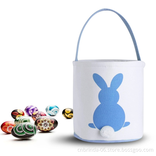 Easter Egg Basket Holiday Functional Rabbit Bunny Storage Bags Cute Sequin Canvas Kids Girls Boys Gift Carry Eggs Candy Bags